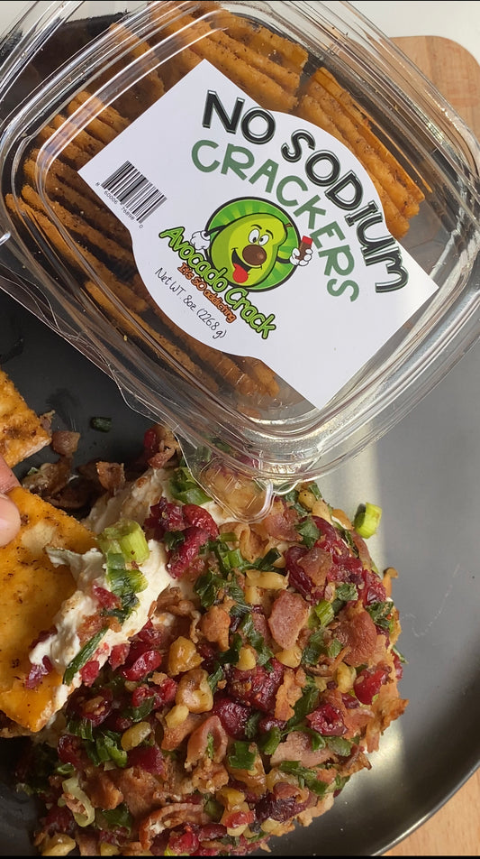 Bacon Cranberry Cheeseball with Avocado Crack CRACKers