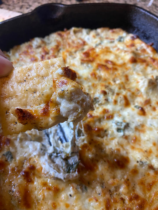 Cheesy, Easy Spinach Artichoke Dip + CRACKers